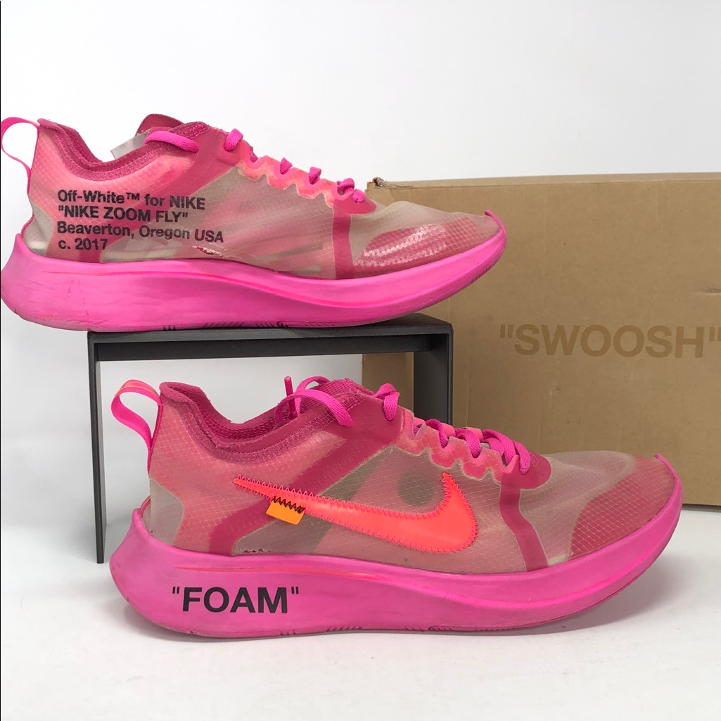 Nike Off-White X Zoom Sky Sp Tulip Pink Aj4588-600 Womenâs Sneakers - Size 9.5